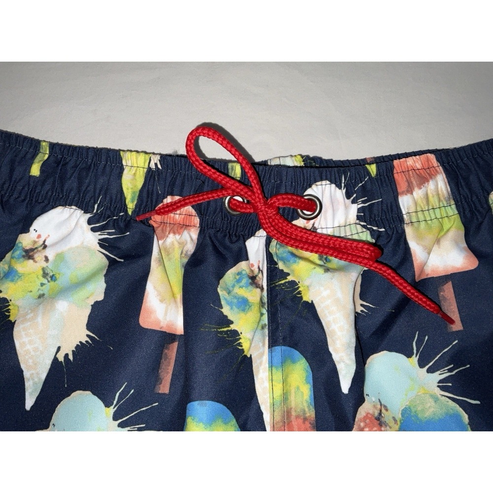NWT Men's U.S. Surf Club Oahu, Hawaii Ice Cream‎ Cone Lined Swim Trunks - Small - Picture 3 of 7